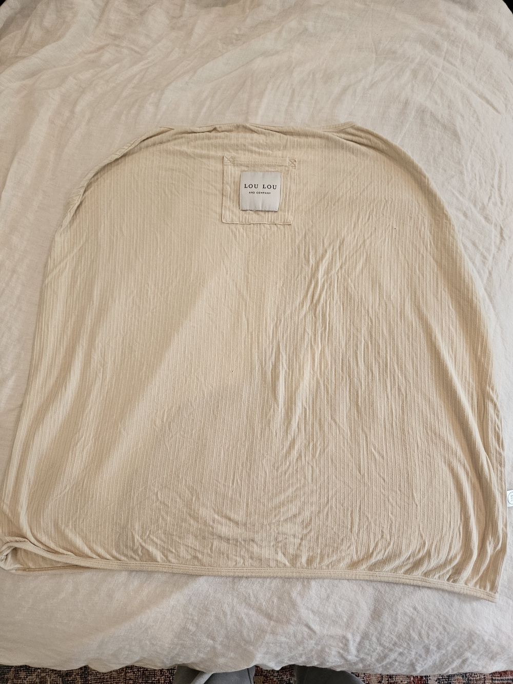 Lou Lou & Company Soft Cream Ribbed Knit Nursing & Carseat Cover